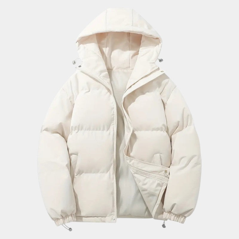 Women’s Puffer Jacket With Hood and Zip Fastening