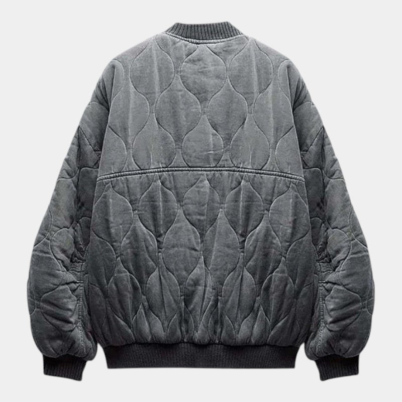 Women’s Quilted Bomber Jacket With Press Stud Front