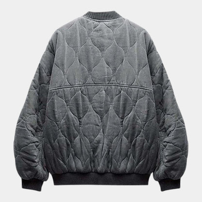 Women’s Quilted Bomber Jacket With Press Stud Front