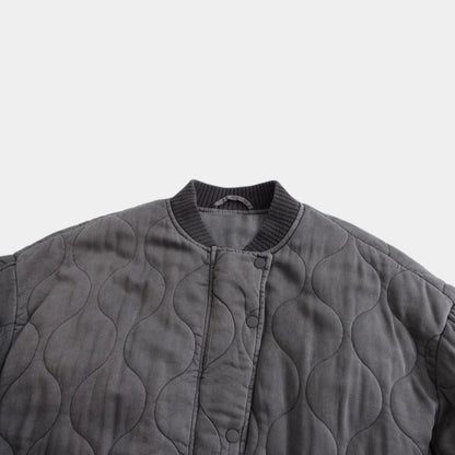 Women’s Quilted Bomber Jacket With Press Stud Front