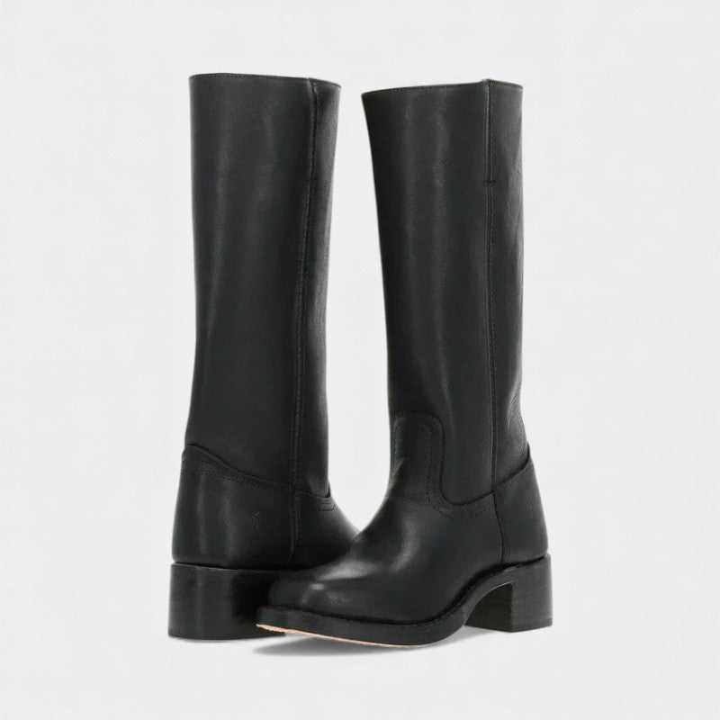 Women’s Tall Boots With Block Heel and Round Toe