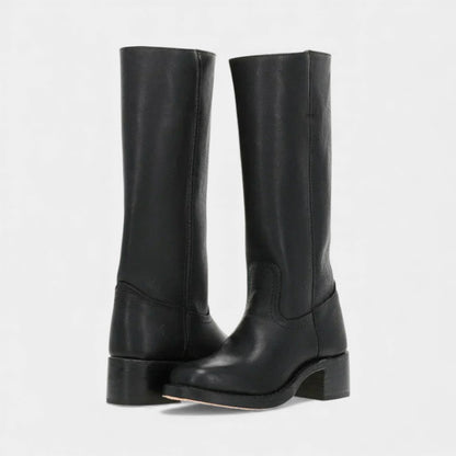 Women’s Tall Boots With Block Heel and Round Toe