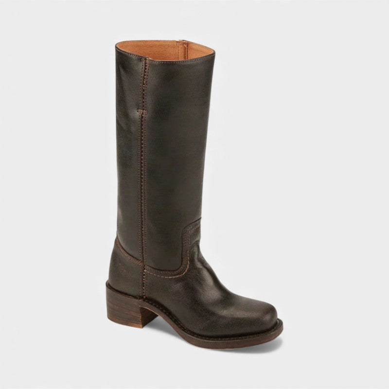 Women’s Tall Boots With Block Heel and Round Toe