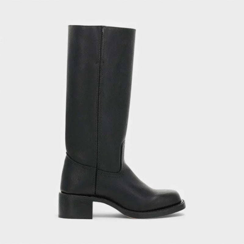 Women’s Tall Boots With Block Heel and Round Toe