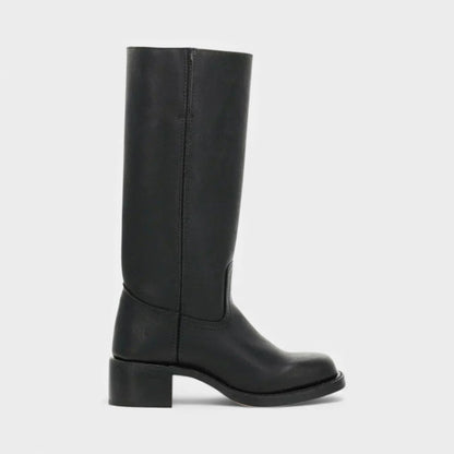 Women’s Tall Boots With Block Heel and Round Toe