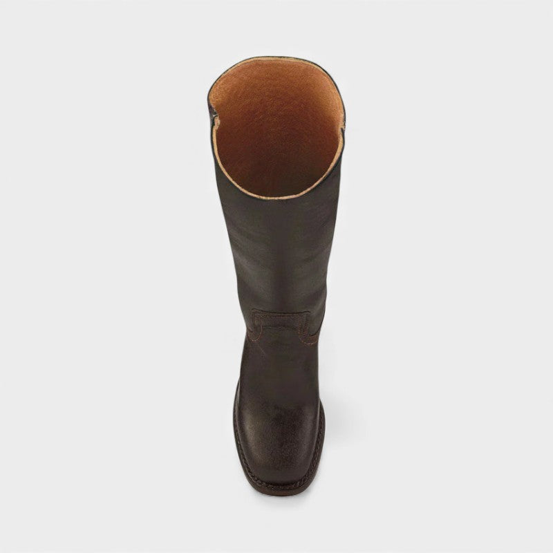 Women’s Tall Boots With Block Heel and Round Toe