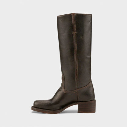 Women’s Tall Boots With Block Heel and Round Toe