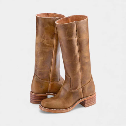 Women’s Tall Boots With Block Heel and Round Toe